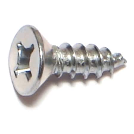 Midwest Fastener Wood Screw, #10, 5/8 in, Zinc Plated Steel Flat Head Phillips Drive, 100 PK 51880
